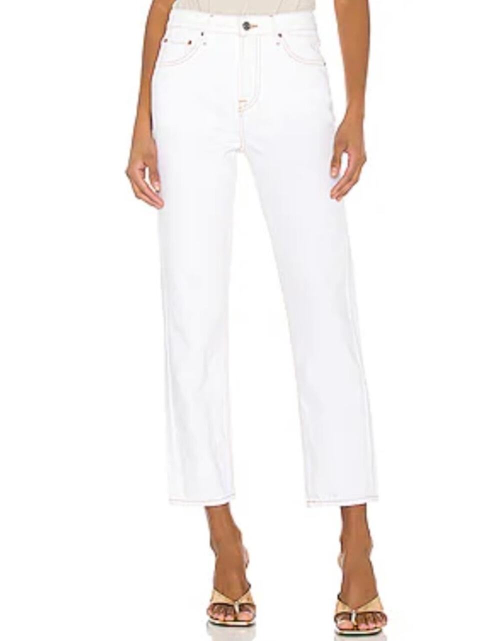 GRLFRND Super High Rise Straight Leg White Wash Helena Jeans in Indy Size 27